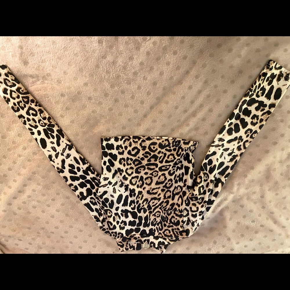 Leopard print crop top.